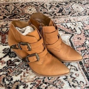 Franco Sarto Camel Bootie Heels